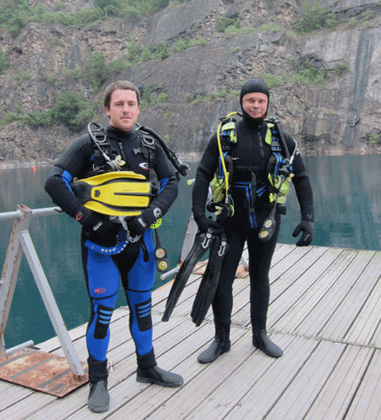 Divers ready for their open water training