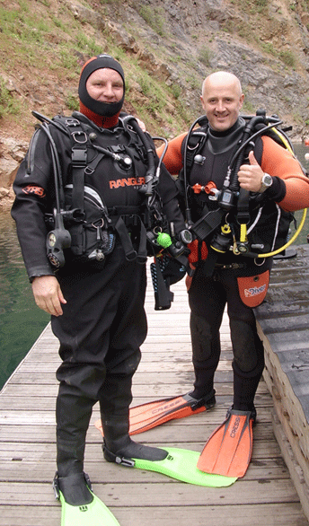 Happy trainee after completing his first dive